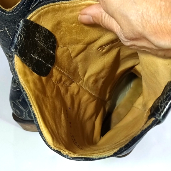 Corral Western Genuine Black Leather  Overlay X Toe C1198 Boots Size 8.5 - Picture 12 of 17